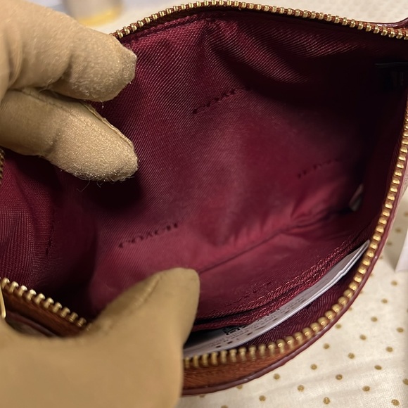 NWT COACH Coated canvas large wristlet with solid trim & strap - Picture 6 of 6